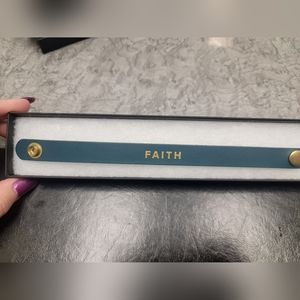 Nickel & Suede Royal Teal "Faith" Cuff